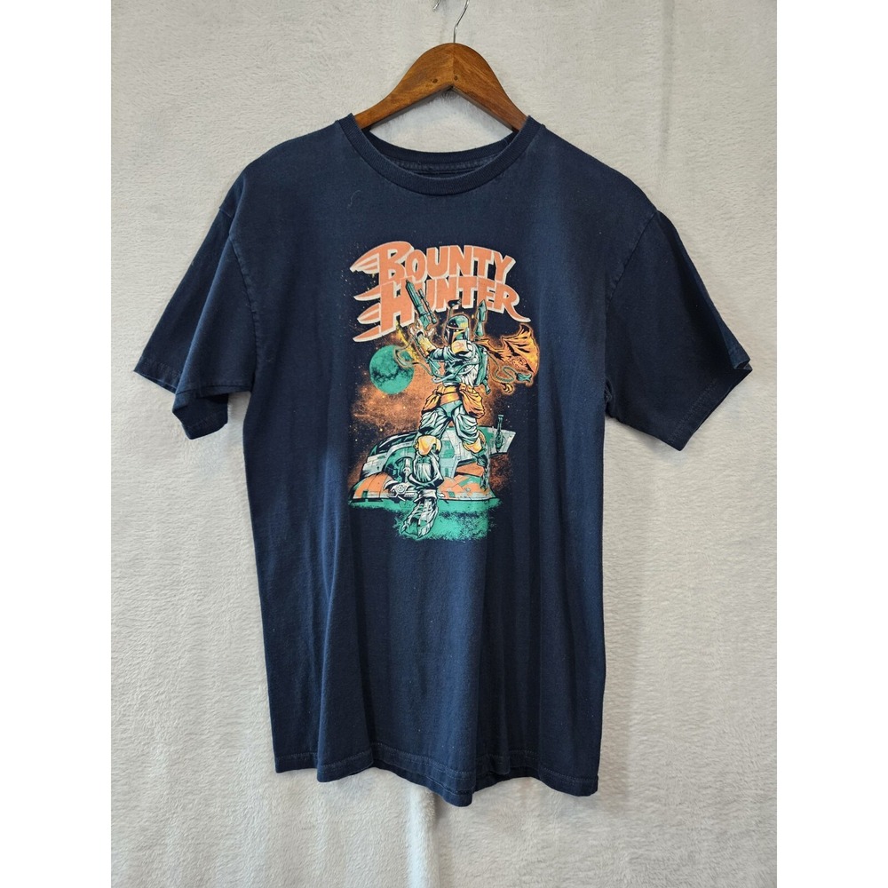 Star Wars Boba Fett Bounty Hunter T-Shirt Medium Navy Tee Fury READ
